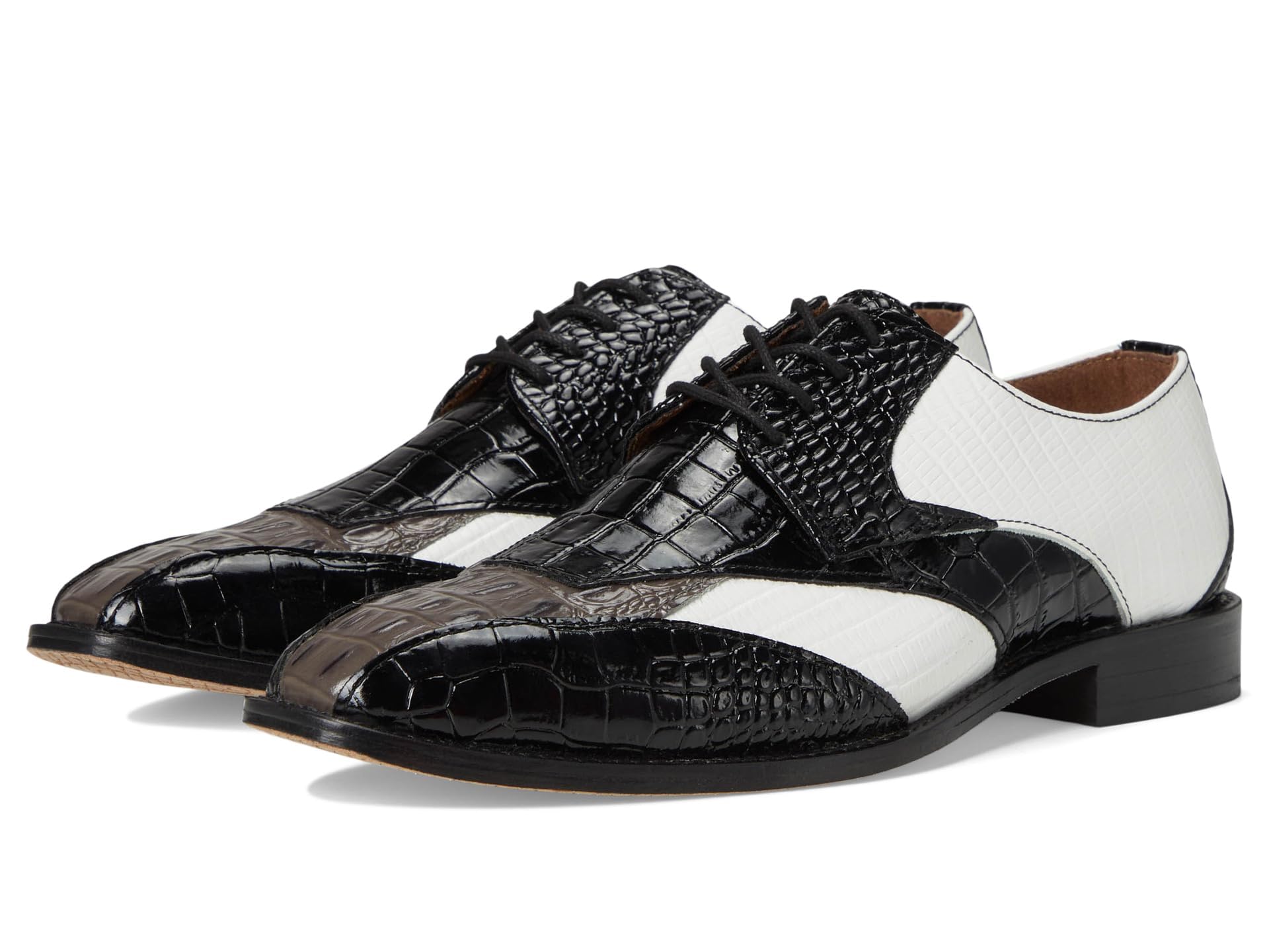 Stacy Adams Men’s Tristano Bike Toe Lace Up,Black/Gray/White,11M