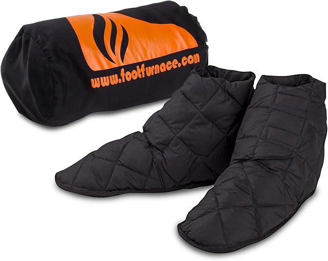 FOOT FURNACE Genuine Luxury ExtraWarm Bed Slippers. Natural Duck Down