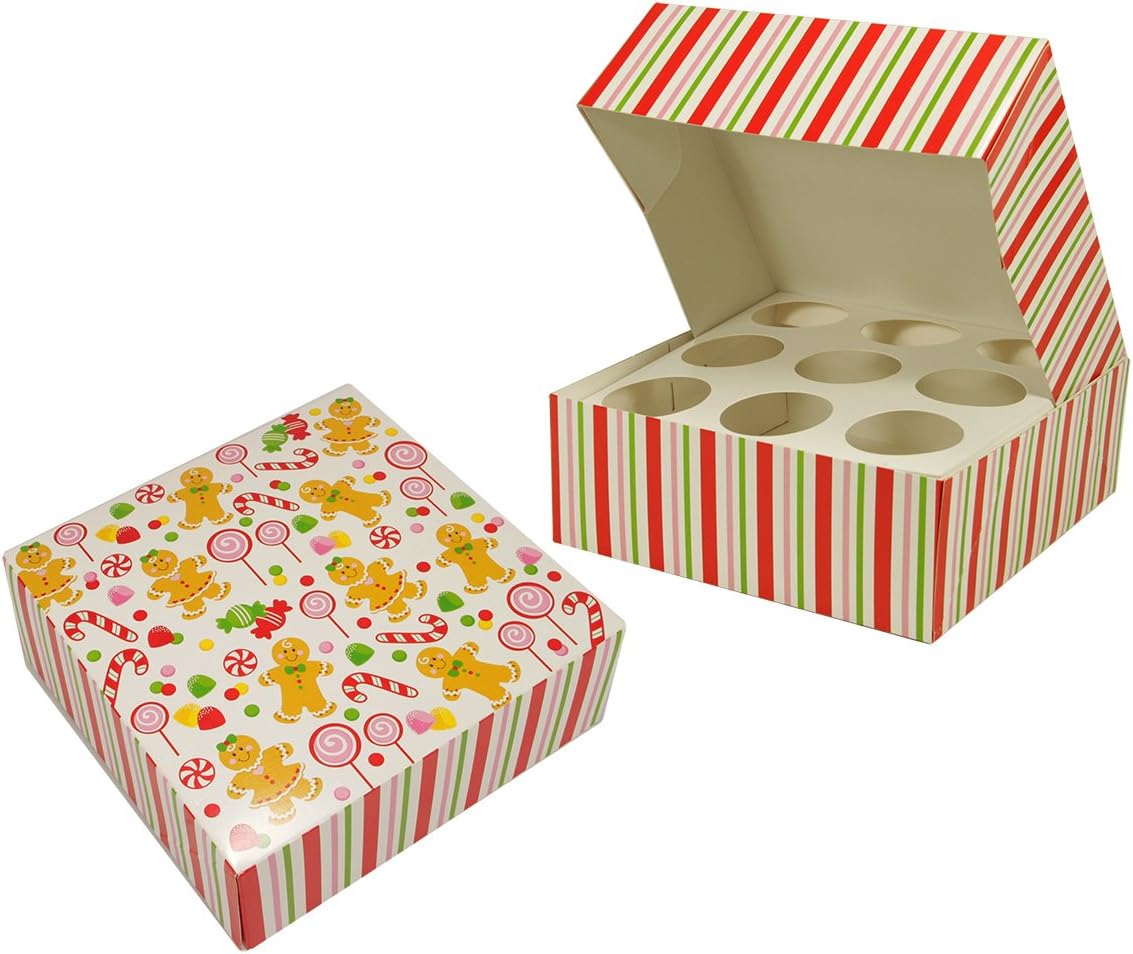 Christmas ~ Gingerbread Design Cupcake Box