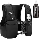 Running Vest for Women Men, Lightweight Breathable Hydration Vest with 500ml Soft Flask, Adjustable Reflective Running Vest with Pockets for Trail Running Hiking