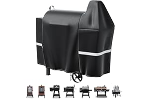 Grisun Grill Cover for Pit Boss 850 Pro Series 820 Deluxe - 820D 820FB 820SC 820XL 820PS1, Anti-Fade Waterproof Durable 600D Fabric Pellet Grill Cover with Drawstring and Fabric Handles, Black