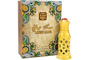 Musk Safi Attar Perfume Oil, 6ml, Musk Amber Sandalwood Blend, Alcohol-Free, Hypoallergenic, Long-Lasting Fragrance for Men a