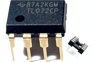 Juried Engineering TL072CP TL072 IC JFET Operational Amplifier & 8-Pin DIP Sockets with Machined Contact Pins Breadboard-Friendly (Pack of 5)