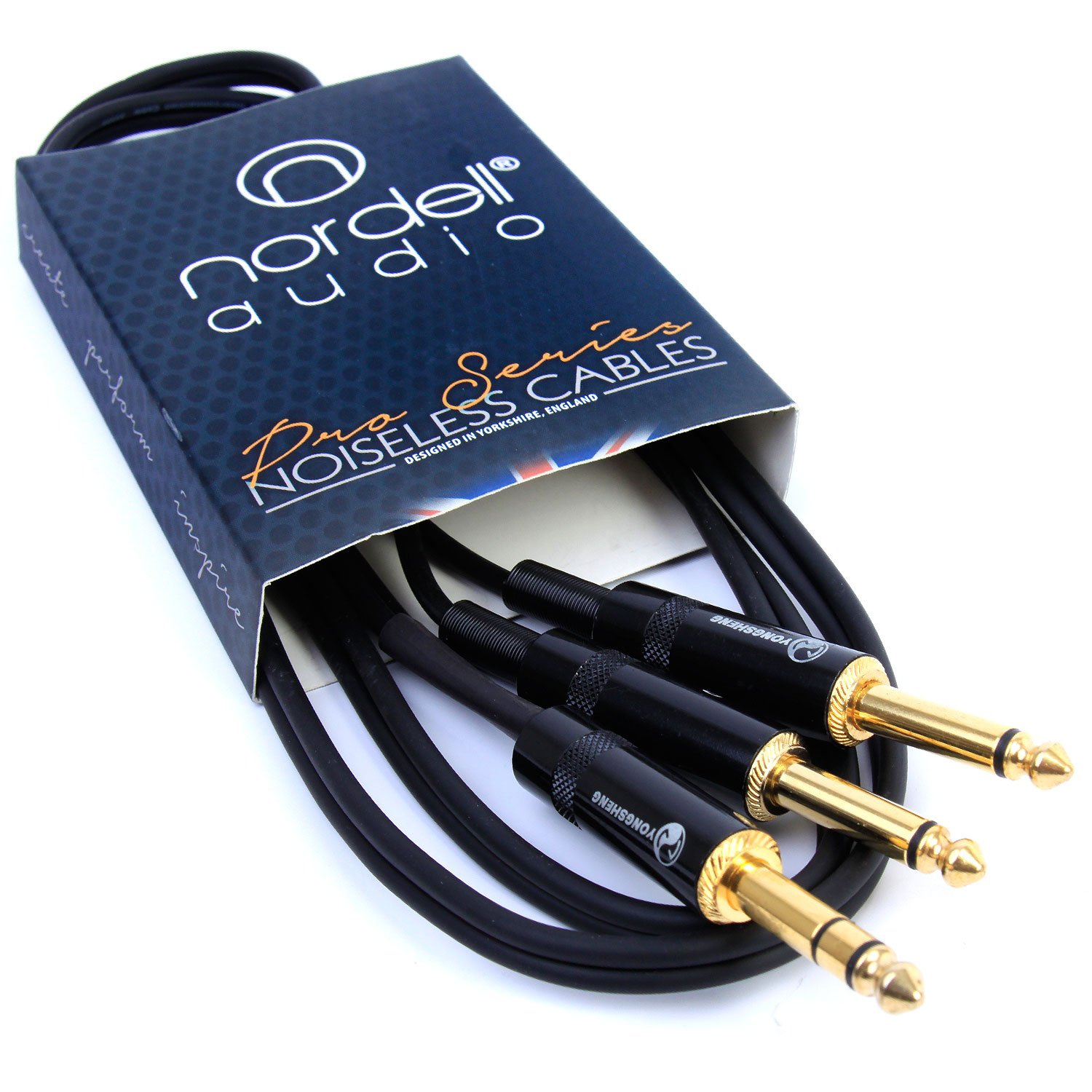 2 x 1/4" inch Mono Jack to Single Stereo 1/4" inch Jack Lead Cable 1.5m