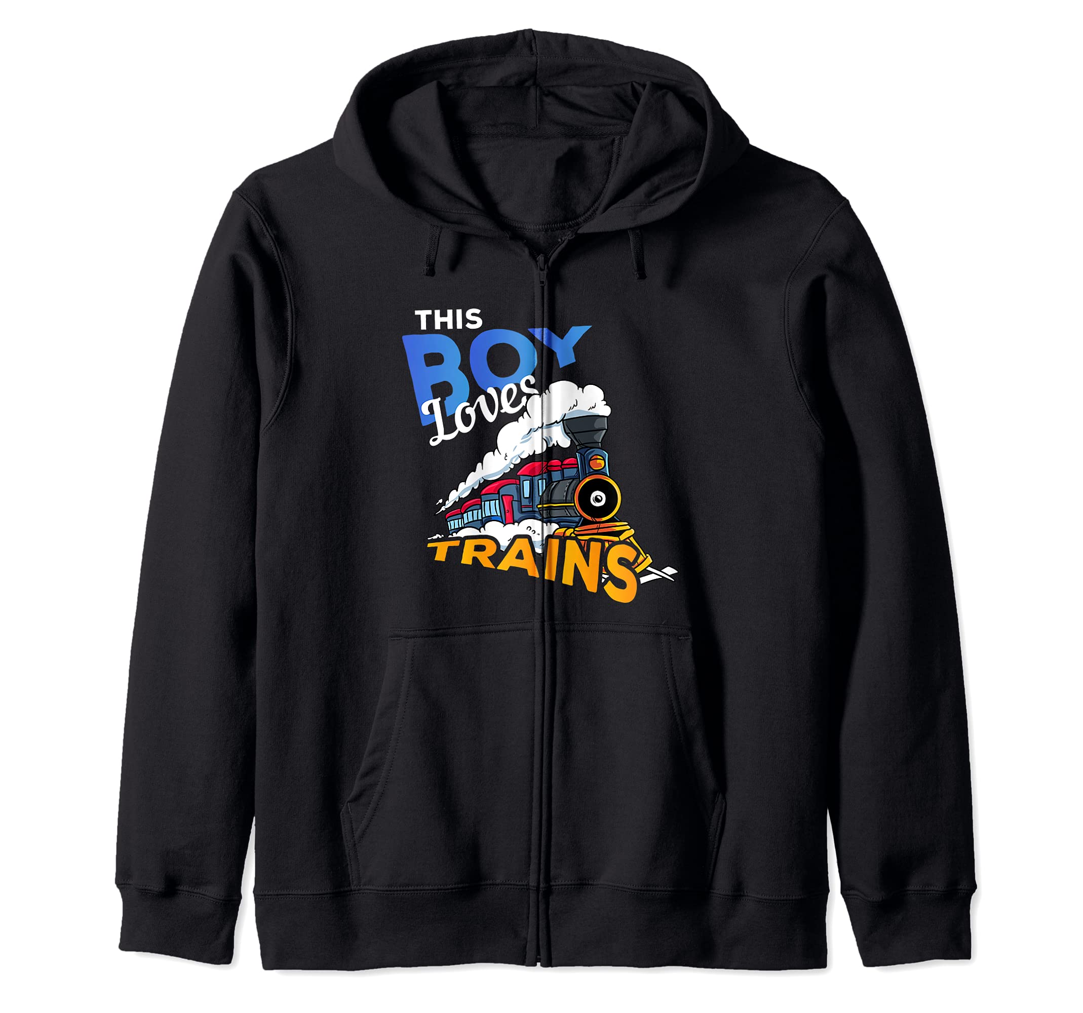 Locomotive Engine Railroad Gift - This Boy Loves Trains Zip Hoodie