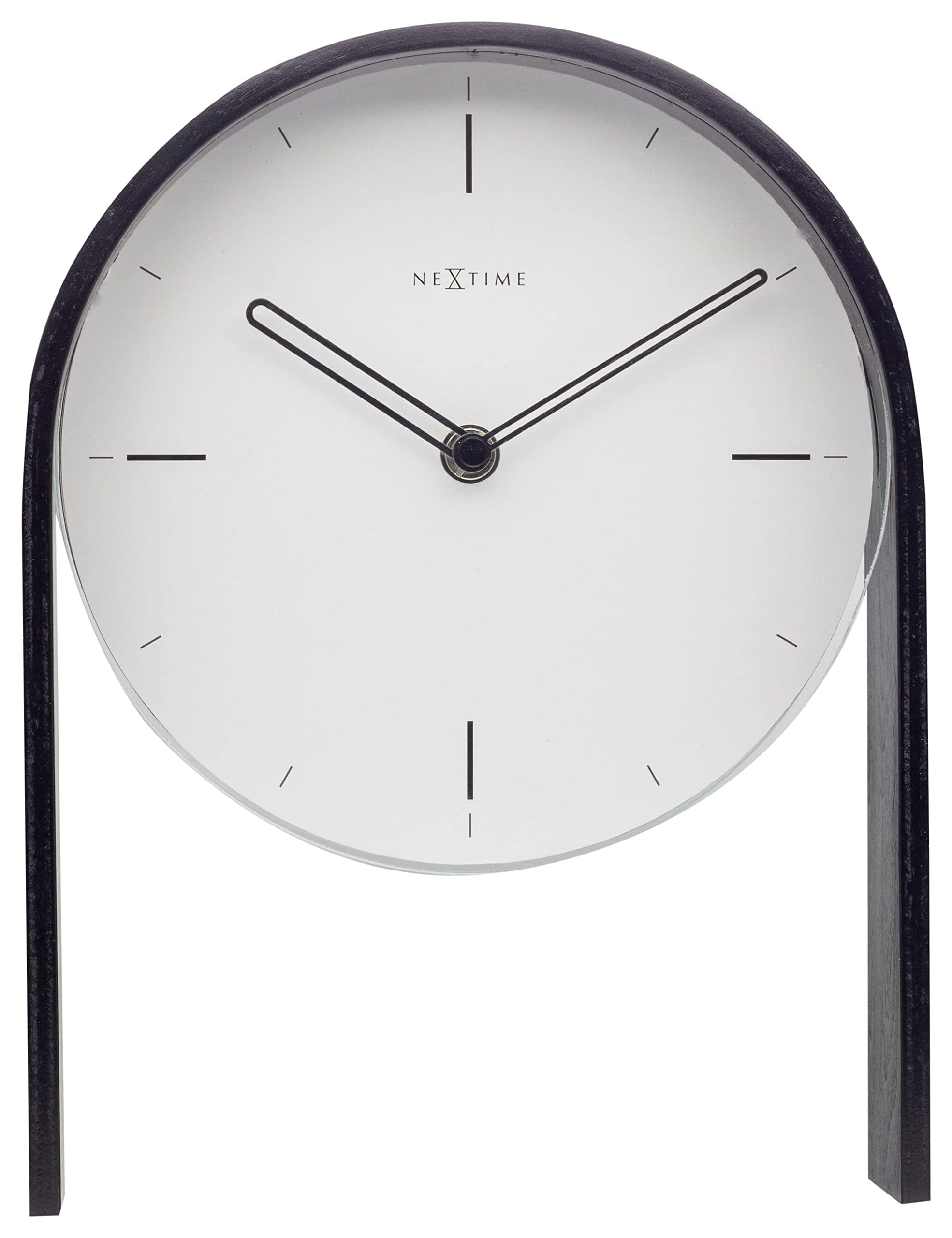 NeXtime - Table Clock - 27 x 21 x 6,5 cm - Wood - White - 'Noa Table'
