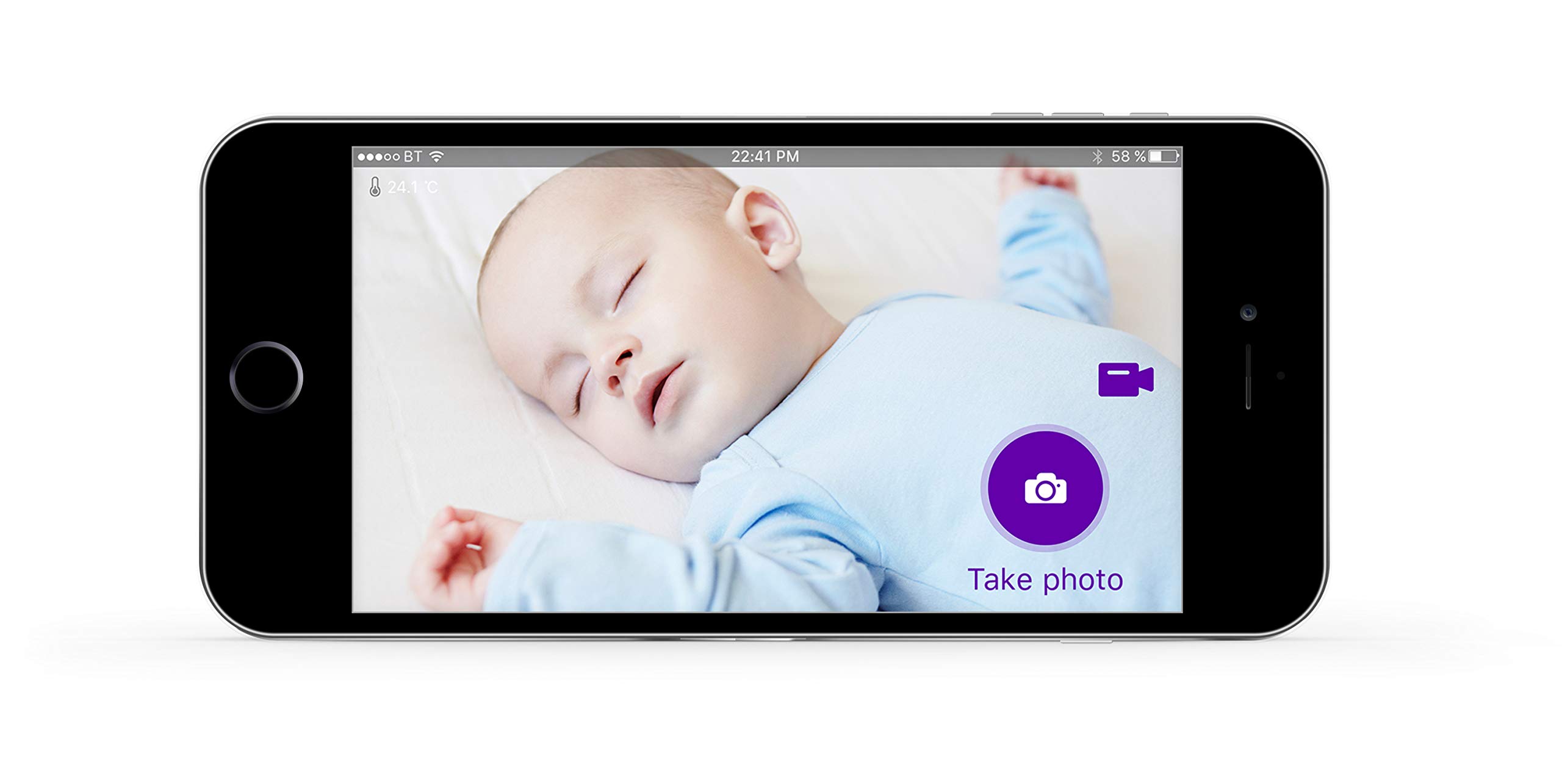 bt smart video baby monitor with 5 inch screen