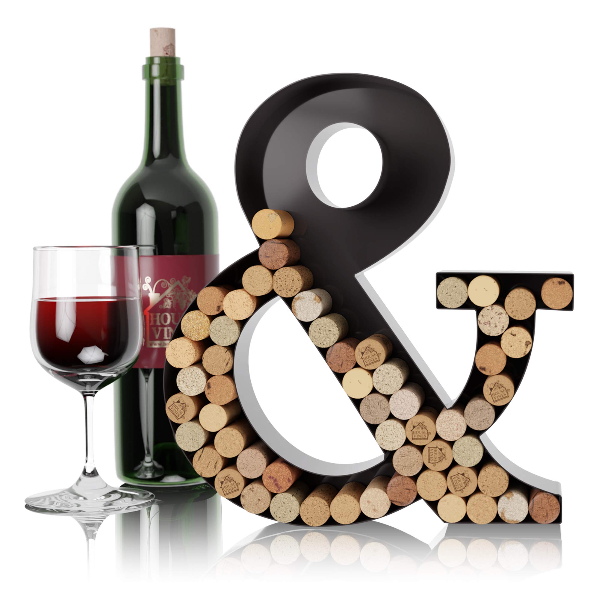 HouseVines Metal Wine Letter Cork Holders Monogram & Individual A-Z Gifts for Wine Lovers