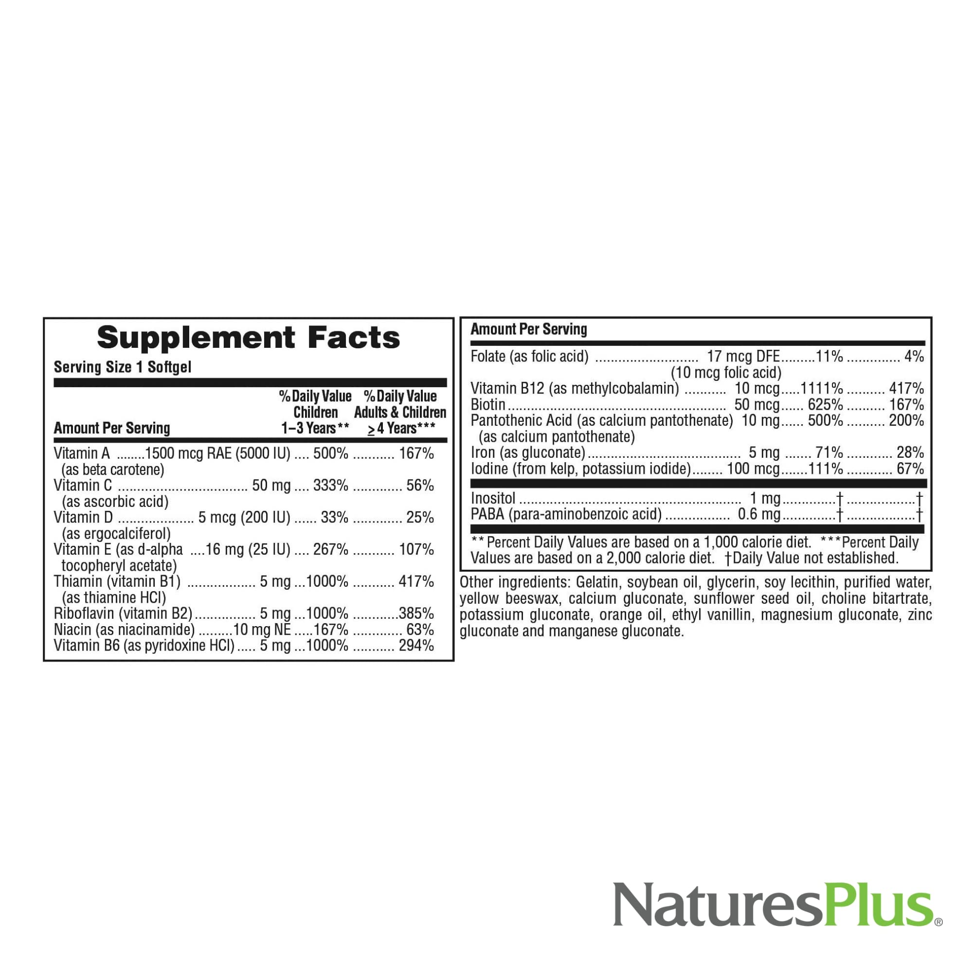 NaturesPlus Childrens Vita-Gels - 180 Easy to Swallow Softgels - Natural Orange Flavor- Childrens Multivitamin & Mineral Supplement - for Health, Energy - Gluten-Free - 180 Servings