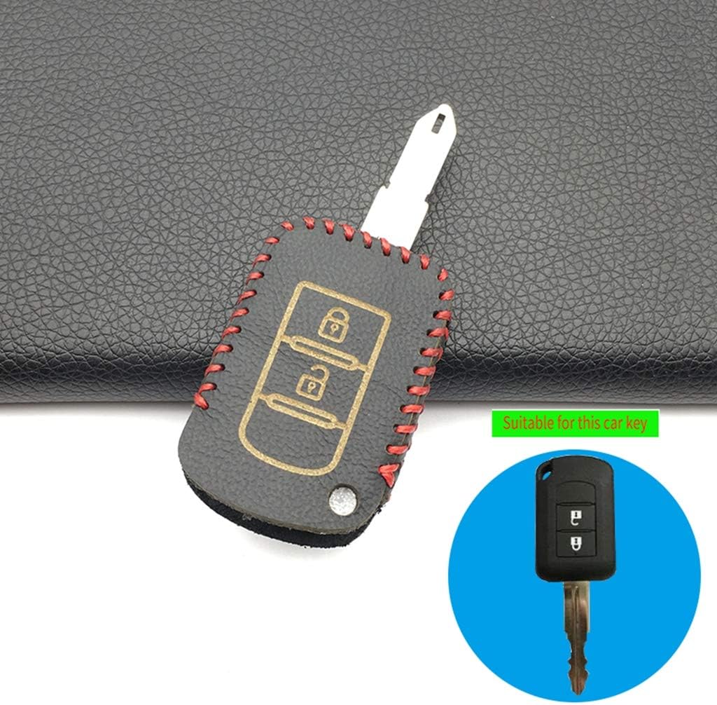 CARSWIX Key Cases PU Car Key Case Cover for Mitsubishi ASX Outlander Lancer EX Galant Pajero 2016 2017 2 Buttons Protect Shell,black