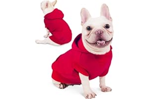 Joyahoo Dog Hoodie, French Bulldog Puppy Dog Clothes, Warm Frenchie Dog Clothes Sweatshirt with Pocket, Cold Weather Dog Hoodies for Small Dogs, French Bulldog Clothes, for Dogs
