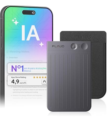 Plaud Dispositivo gravador de voz Note AI/ditafone com capa de