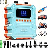 Electric Paddle Board Pump, Rechargeable 60PSI High Pressure SUP Pump, Intelligent Dual Stage Inflation & Deflation, Auto-Off for Stand Up Paddle Boards, Surfing Kite, Tent, Boat