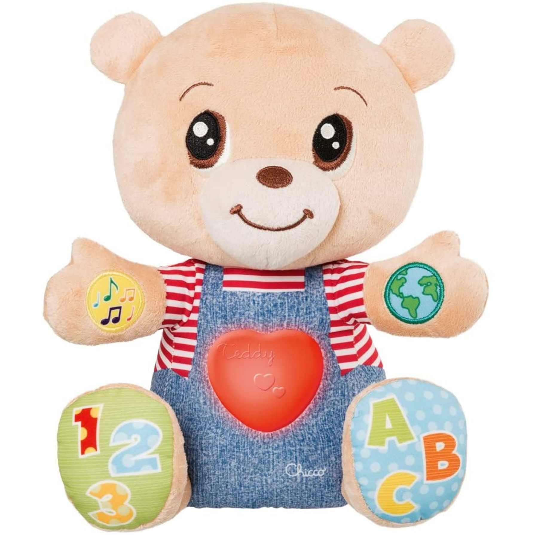 Chicco Bear Teaches Emotions, Bilingual Interactive, Educational Teddy Bear with Emotions, Numbers and Letters, Baby Toy with Lights and Songs - Toys for Kids 6 Months to 5 Years