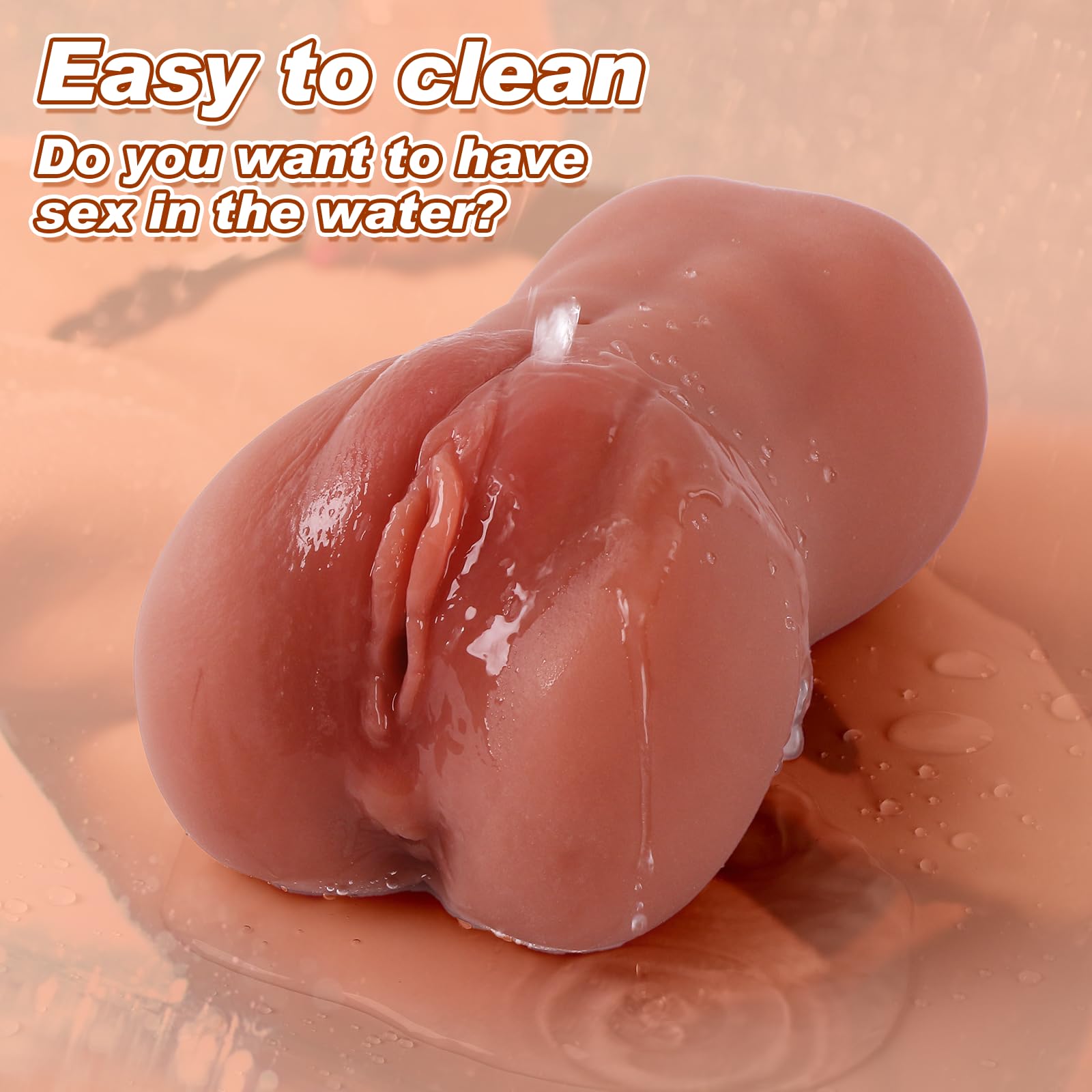 2-in-1 Sex Toys Male Masturbator – Double Channel 3D Vagina & Anal Masturbation Cup Adult Toys Pocket Pussy Penis Stimulation Stroker for Men Masterubaters(1.46LB)