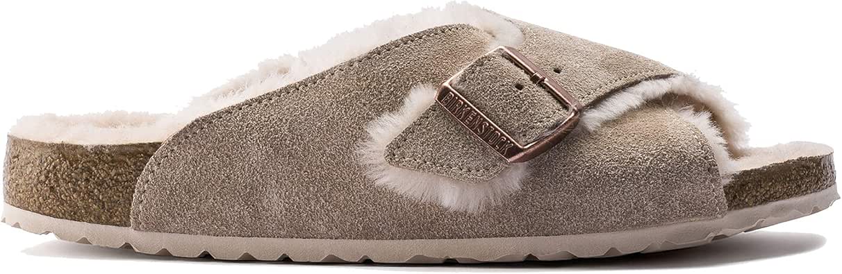 Amazon.com | Birkenstock Women's Arosa Shearling Suede Sandal, Nude/Nude, 40 | Shoes