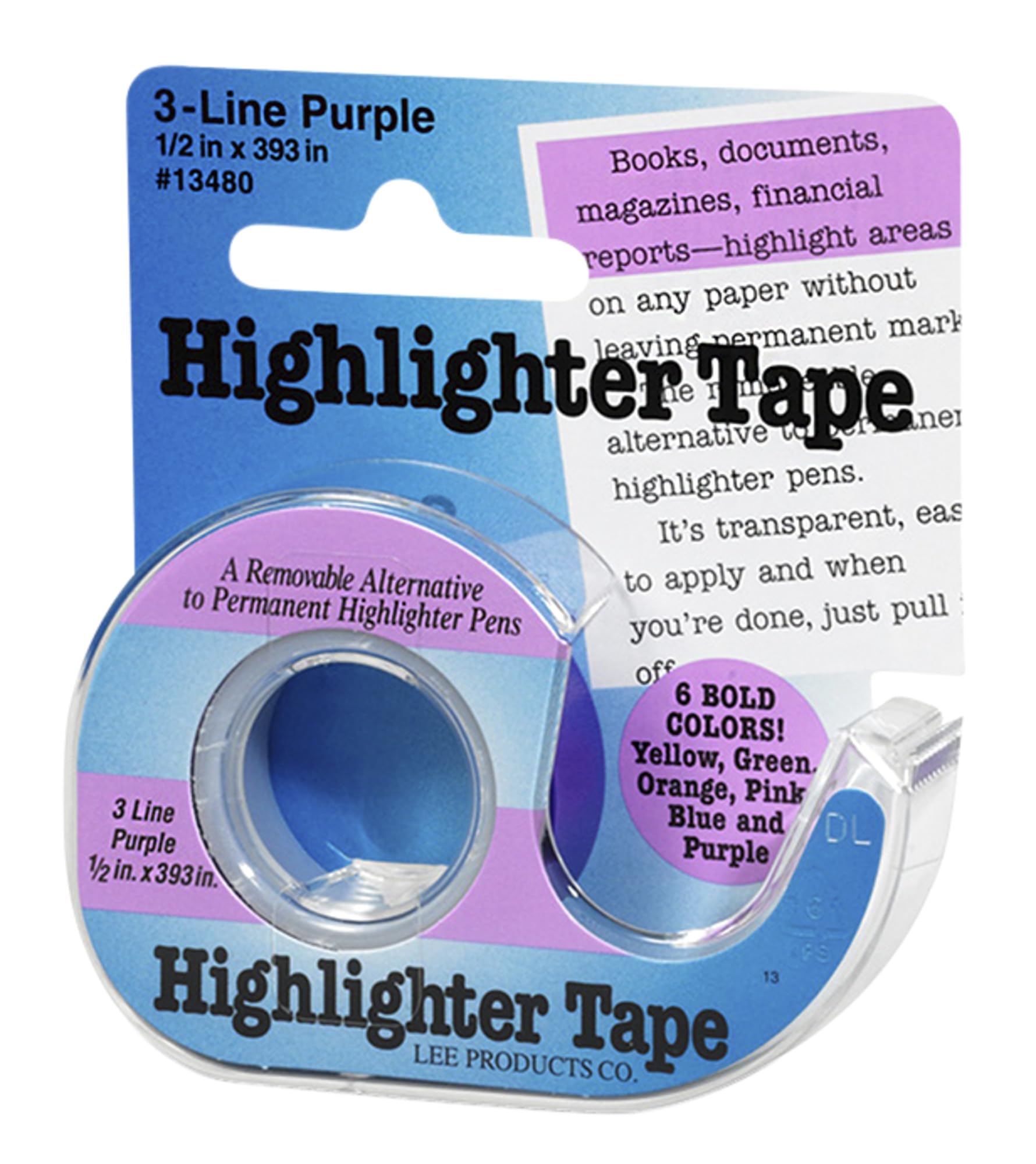 Lee Products Highlighter Tape, Multi-Colour, 1.6 x 8.1 x 8.58 cm