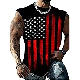 RoseSeek Men's American Flag Graphic Tank Top Sleeveless Patriotic Shirts Crew Neck Summer Gym Muscle Tees