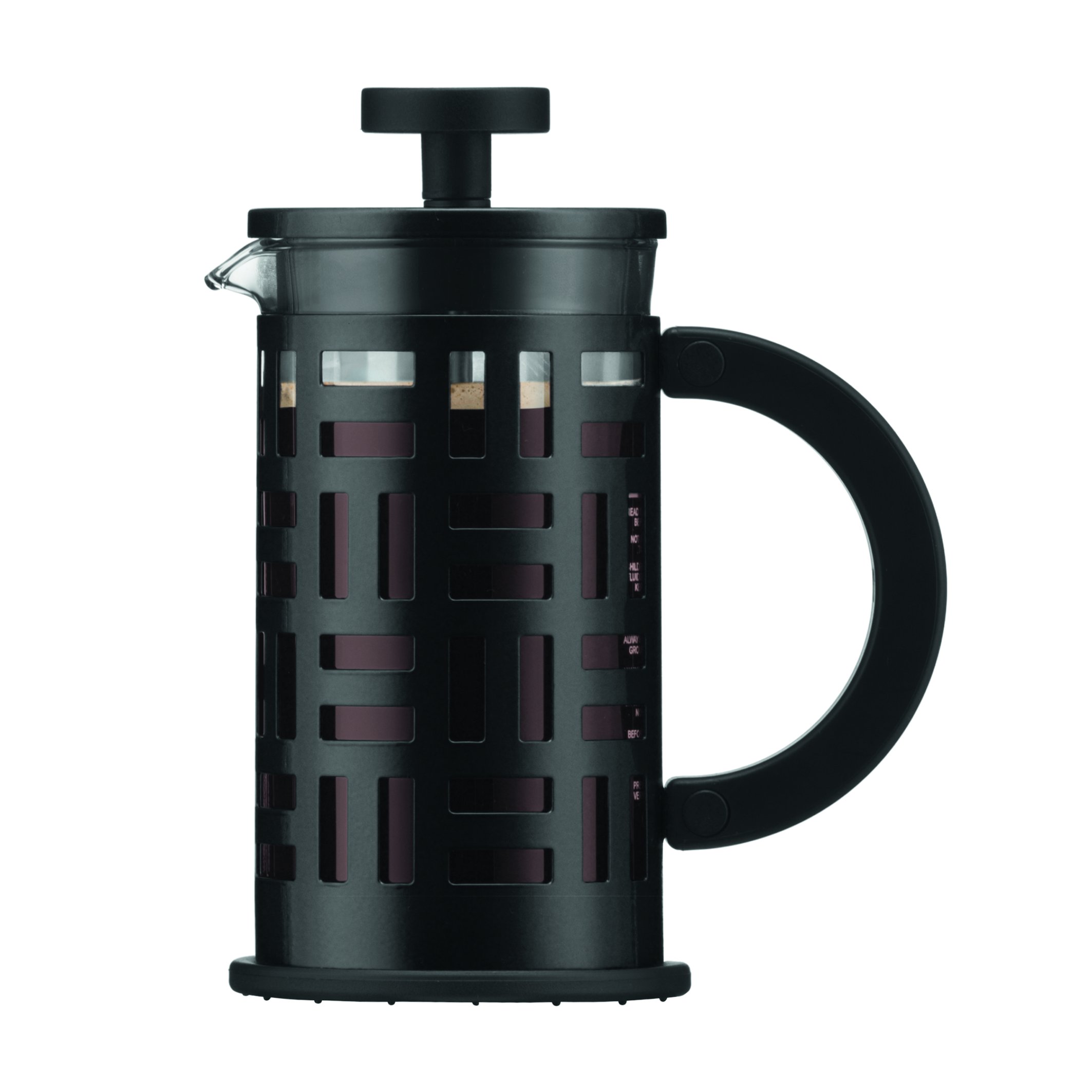 BODUM 0.35 Litre 12 oz 3-Cup Stainless Steel Frame Eileen Coffee Maker, Black, 11198-01