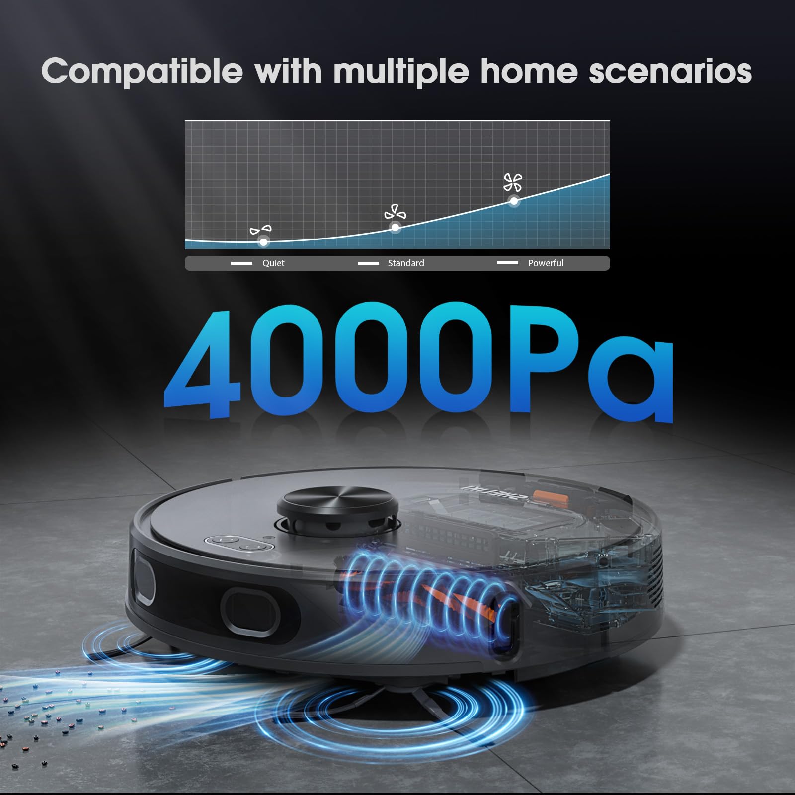 Robot Vacuum and Mop, 3-in-1 Robotic Vacuums Cleaner with LiDAR Navigation Smart Mapping & Max Strong 4000Pa Suction, WiFi/App/Alexa Voice Control, Obstacle Avoidance, for Pet Hair, Carpets and more - Image 3