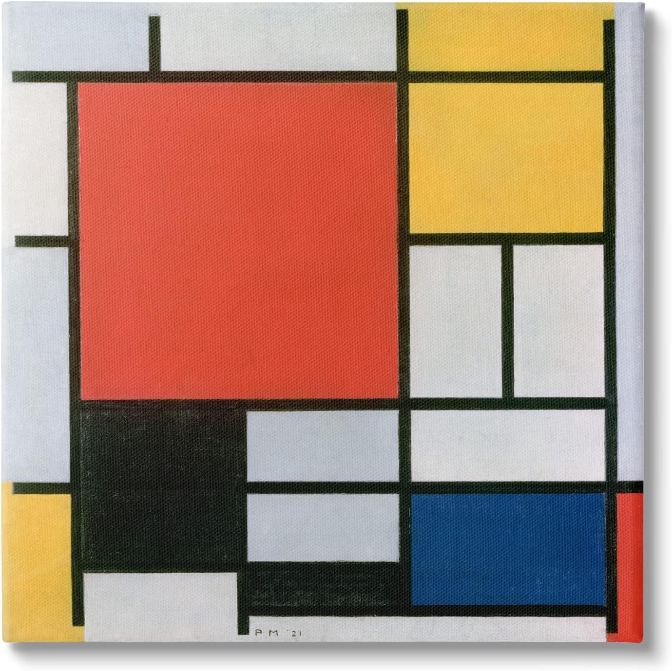 Paintings - Stupell Industries Composition in Red Yellow Blue Black Piet Mondrian Classic Abstract Painting Canvas Wall Art, Design By one1000paintings