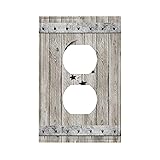 Xuejiaku Decorative Outlet Covers Vintage Barn Door