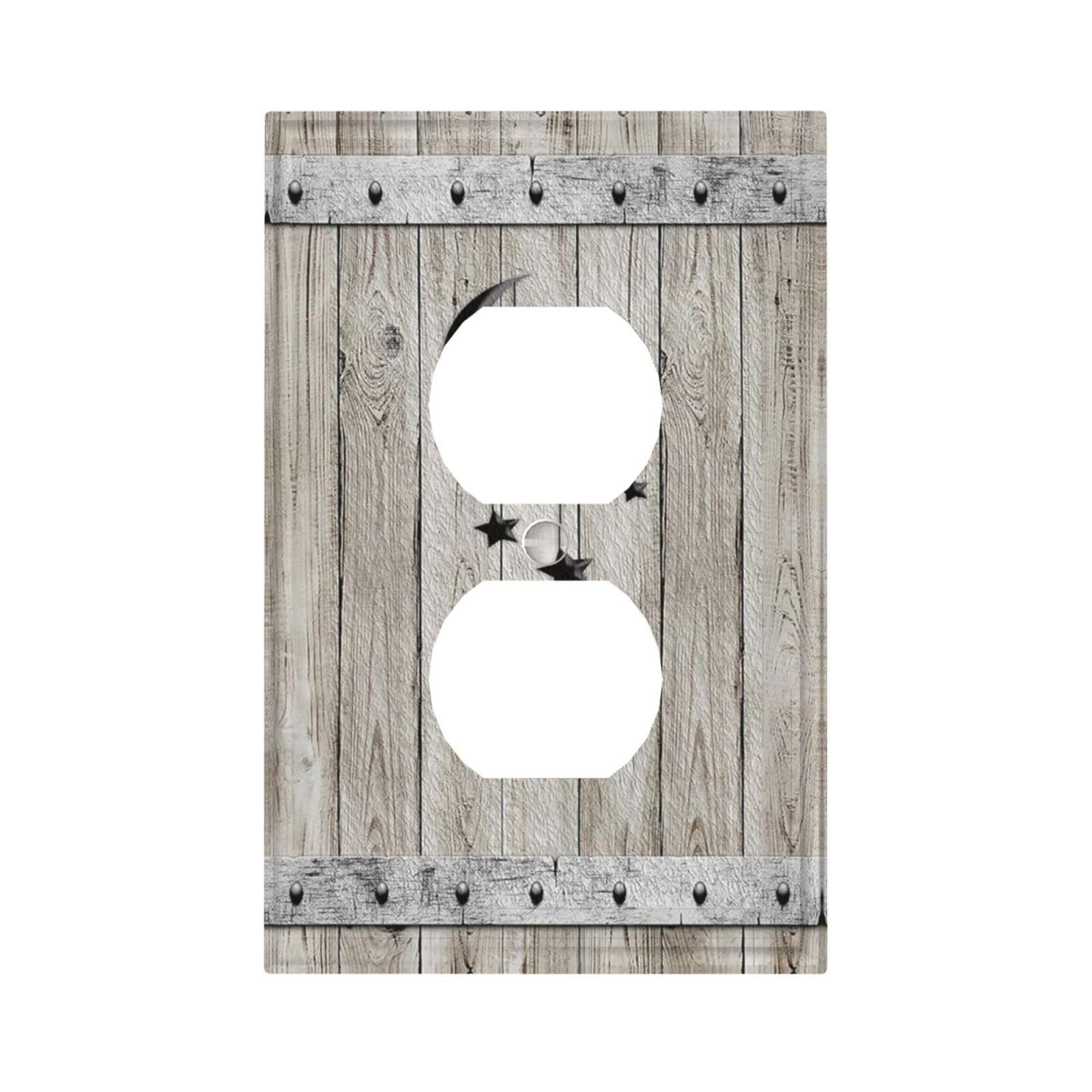 Xuejiaku Decorative Outlet Covers Vintage Barn Door