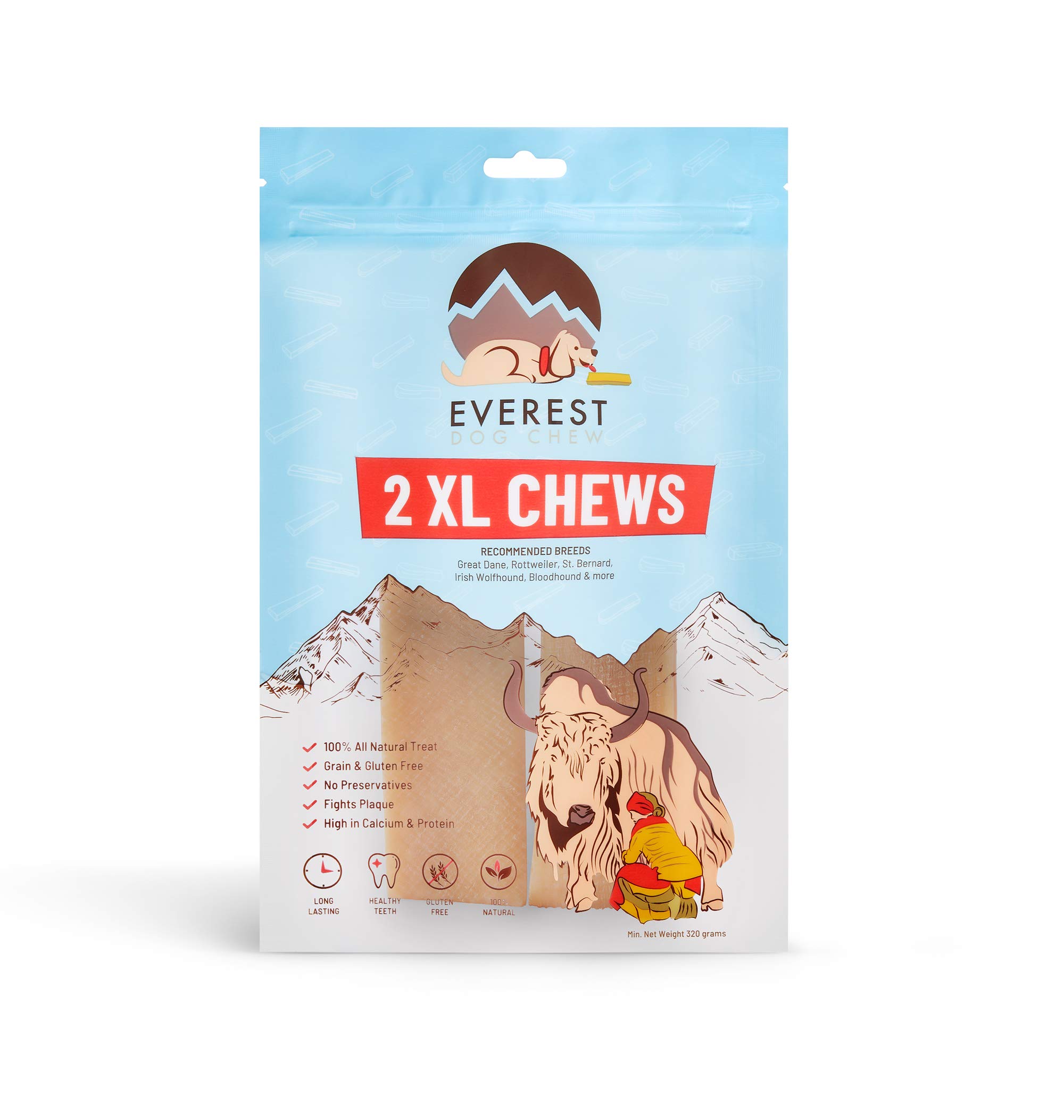 Everest Dog Chew 2 Piece Yak Chew Value Packs, (2 Piece XL)