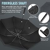 ZOMAKE Golf Umbrella 54in Windproof Rainproof Double canopy Black view 6