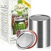 Dalzom&reg; 72Pcs Canning Lids Regular Mouth, Premium Mason Jar Lids for Ball, Kerr Jars - Food Grade Material, 100% Fit &amp; Airtight for Regular Mouth Mason Jars