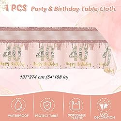 41Pcs 40th Birthday Decorations, Rose Gold Birthday