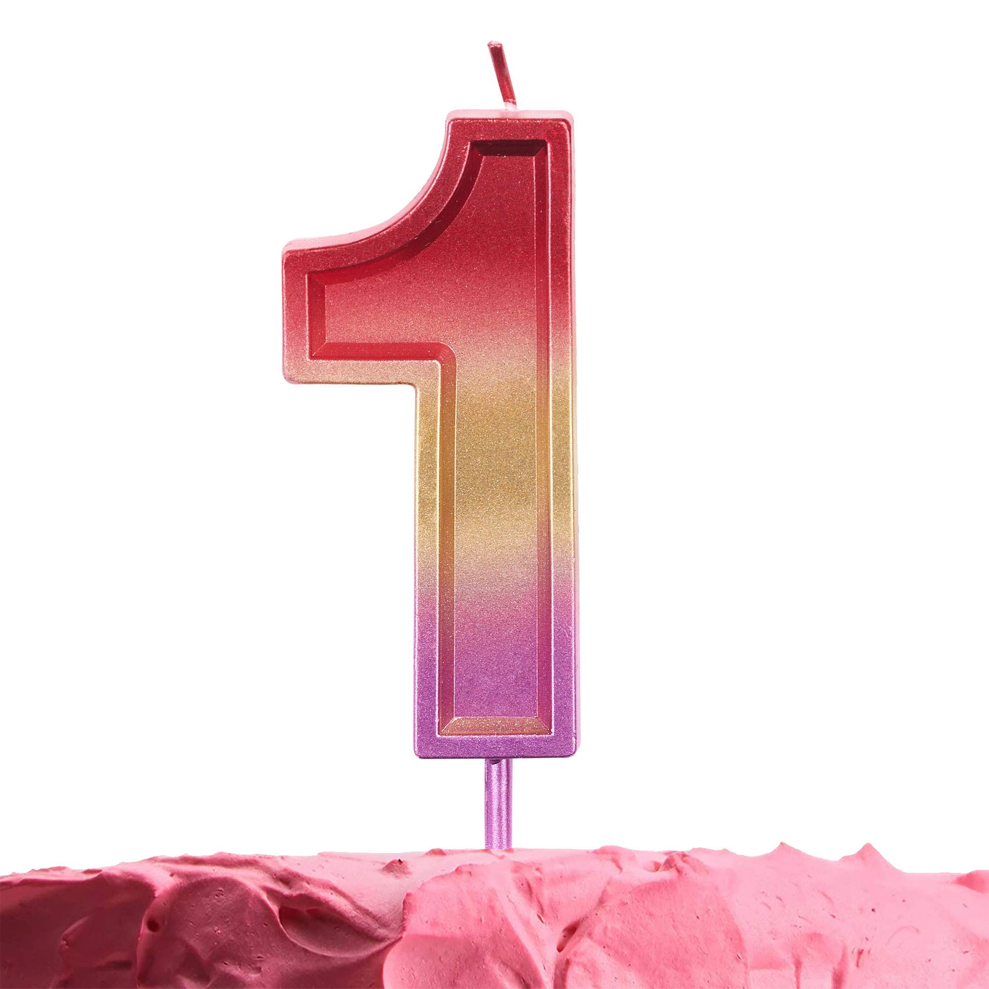 GET FRESH Number 1 Birthday Candle – Rainbow Number One Candle on Stick – Elegant Rainbow Number Candles for Birthday Wedding Anniversary – Perfect Baby’s 1st Birthday Cake Candle – Rainbow 1 Candle