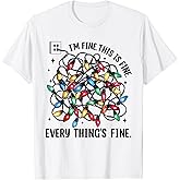 I’m Fine Everything is Fine Tangled Christmas Lights Women T-Shirt