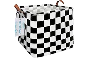 LANGYASHAN Square Storage Baskets Waterproof Canvas Children Laundry Nursery Hamper for Shelves Gift Baskets Toy Organizer Room Decor (Square Racing flag)