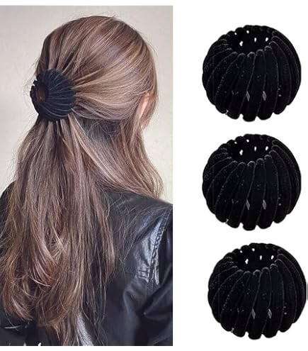Scunci Expandable Adjustable Ponytailer Bun Clip Brown Black 21314_20230704__68756.  main image 2