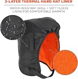 Ergodyne 16840 Winter Hard Hat Liner Thermal Fleece Chin Length Black N-Ferno view 2