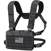 WYNEX Tactical Pouches Chest Pack Modular with Triple Magazine Insert, Molle Chest Rig Carrier