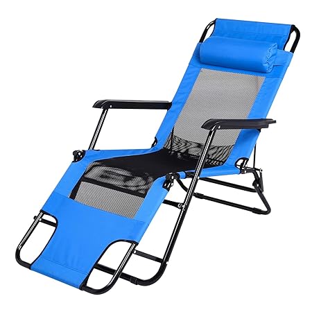 Relax-Liegestuhl, Klappbar und Verstellbar Sonnenliege Gartenliege Klappstuhl Strandliege Freizeitliege mit Abnehmbarem Kopfk