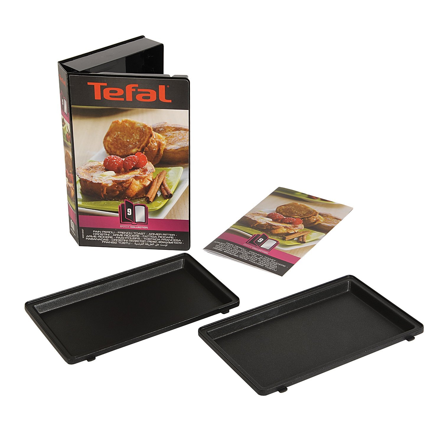 Tefal XA800912 French Toast Plates Set, Non-Stick, Snack Time, Accessory, Snack Collection,Black