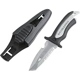 SCUBAPRO Mako Titanium Scuba Diving Knife with 3.5-Inch Blade, Includes Locking Sheath and BCD Mounting Kit