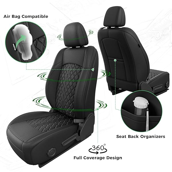 RIDEPOSH FOR JEEP WRANGLER SEAT COVERS JL 4 DR WITHOUT REAR CUP HOLDER 2018 2019 2020 2021 2022 2023 2024 2025 2026, CUSTOM FIT CAR SEAT COVERS FULL SET,WATERPROOF LEATHER SEAT PROTECTOR,BLACK