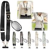 Rtickuio Phone Strap with Zippered Pouch, Waterproof Nylon CutePhone Lanyard Crossbody Wrist Strap, Suitable for Mobile Phone Wallet