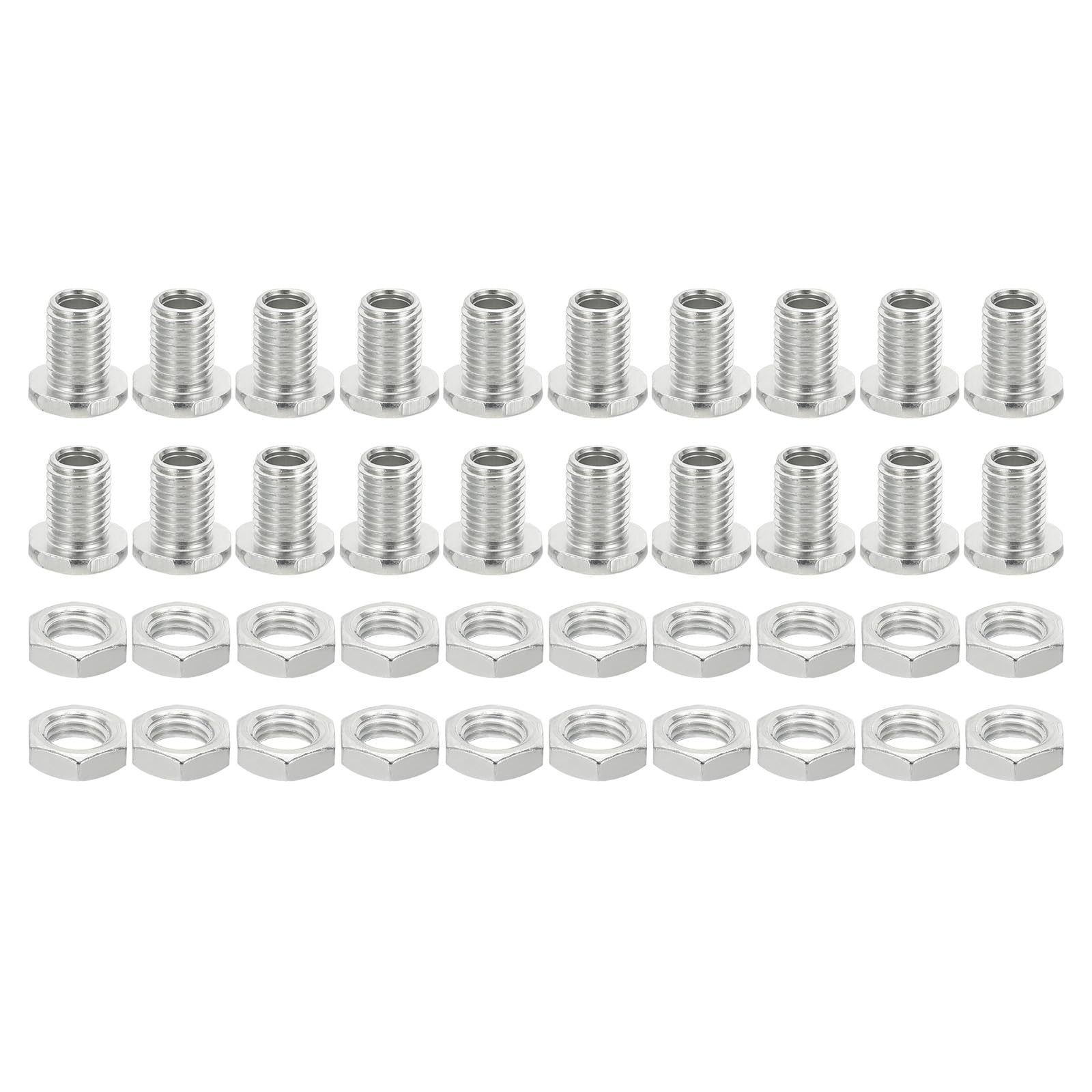 PATIKIL M8x13mm Hex Bolts and Nuts Kit, 20 Set Fine Thread Hollow Screws Assortment Hexagon Head Screw Through Hole Bolt Chandelier Fasteners