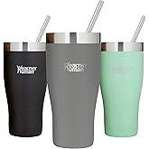 Healthy Human Stainless Steel Tumbler with Straw & Lid | Splash Proof Insulated Travel Cup | Eco-Friendly Coffee Tumblers | Water Cups with Straws Cleaner and Splash Proof Lids (32oz, Slate Gray)