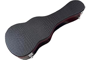 Lykos Ukulele Case Classic Hard Case Velvet Interior Padded Protective Hardshell (Black, 23" Concert)