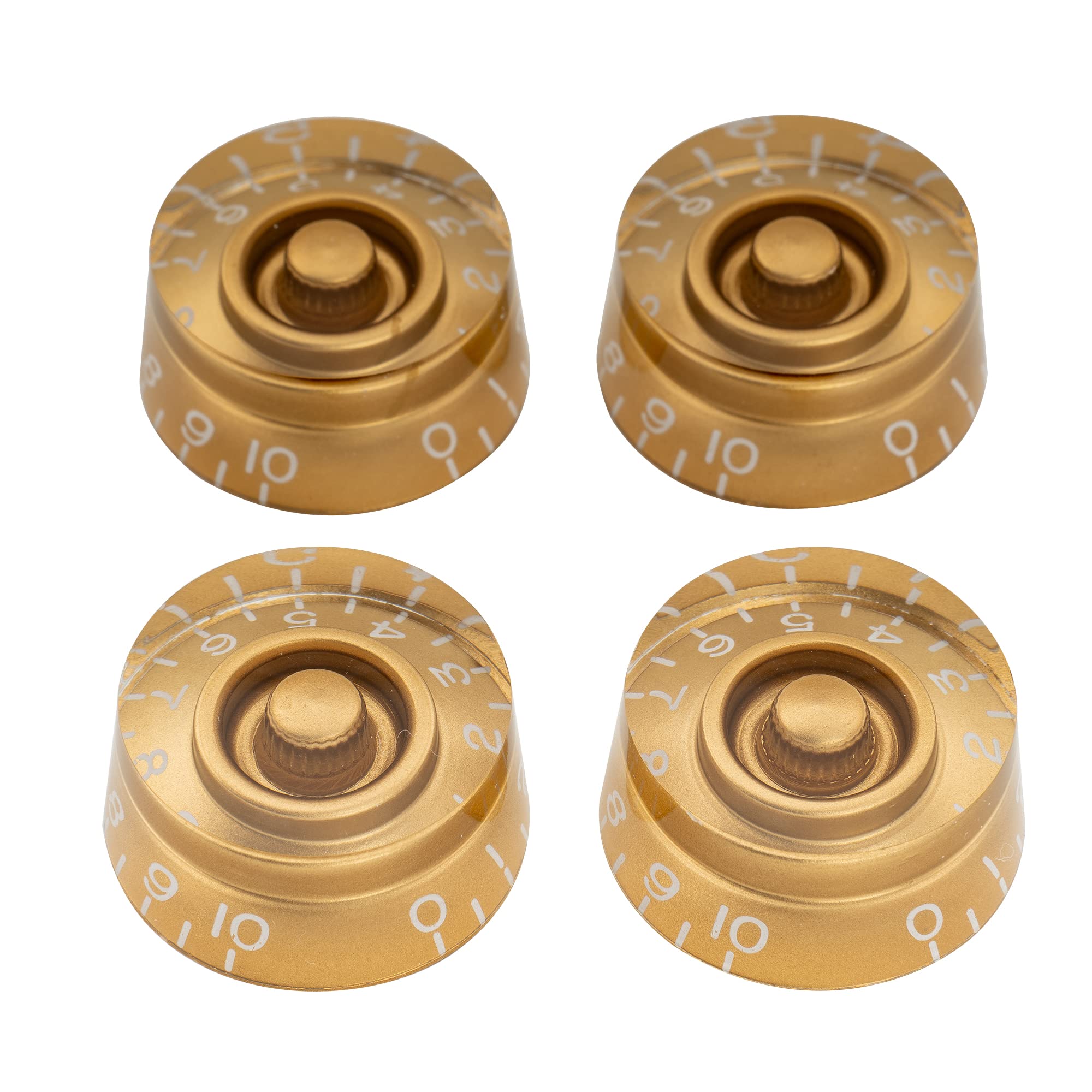 Musiclily Pro Imperial LP Guitar Speed Knobs 24 Fine Splines Control Knobs for USA Les Paul/CTS Pots Style Electric Guitar, Gold (Set of 4)
