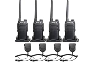 Retevis RT47 IP67 Waterproof Two Way Radio Long Range, Walkie Talkies with USB Charging Base and Handheld Speaker Mic,Walkie 