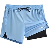 maamgic Men's Athletic Running Shorts with Liner Ultra Lightweight Workout Shorts 5"/ 7"