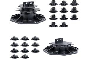 VallisCo 12 Pack Adjustable Plastic Pedestal Paver, Deck Foundation Support Base, Floor Slate Support Floor Lift, Adjustable Height from 1.38'' to 2.56'' (Unilateral Keel Slot),Special Dad's Gift