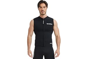 Lemorecn Mens Wetsuit Top Premium Neoprene 3mm Zipper Wetsuit Vest